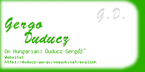 gergo duducz business card